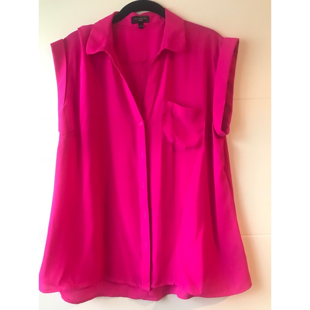 Hot pink button down top